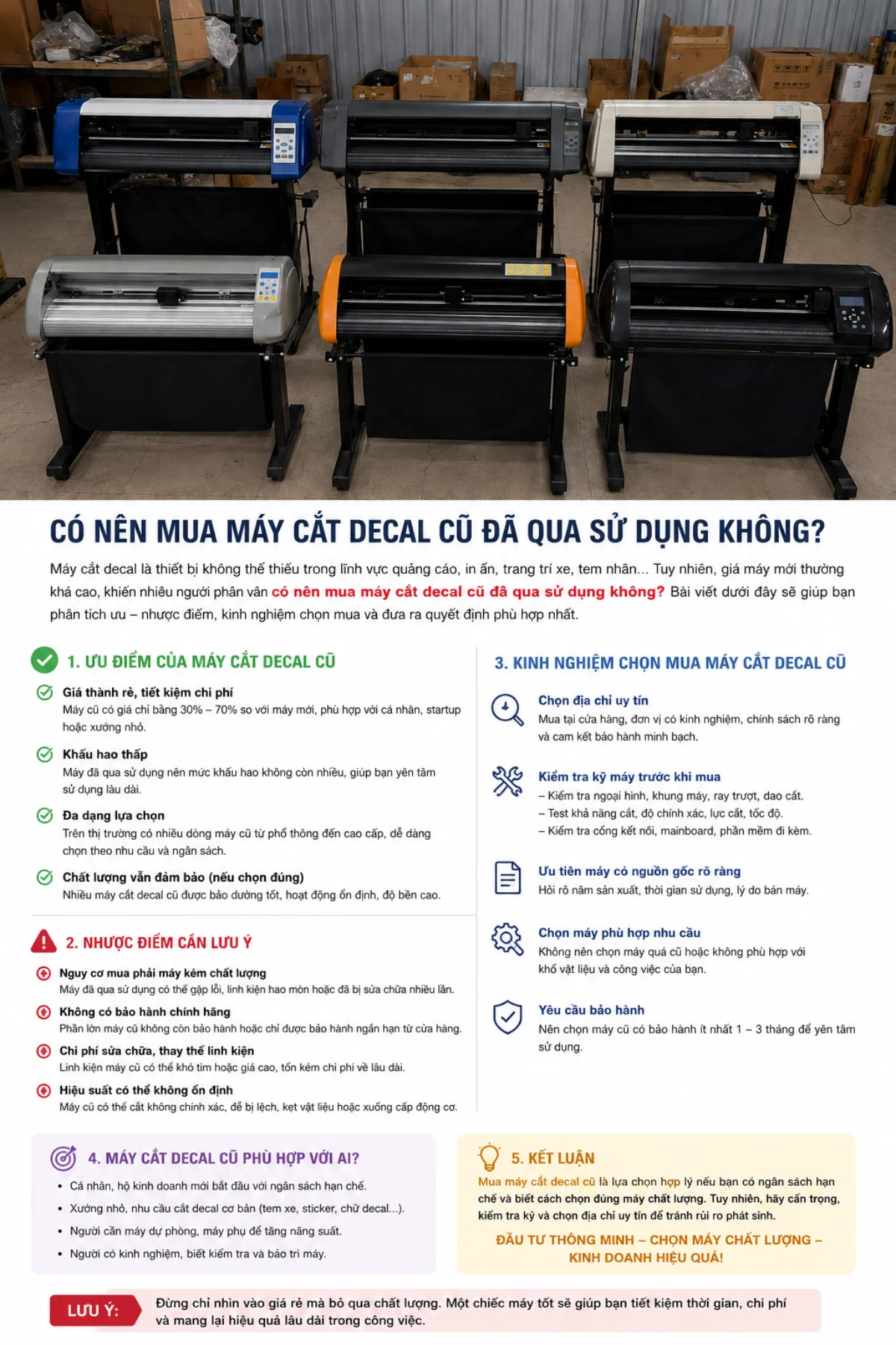 Có nên mua máy cắt decal cũ không?